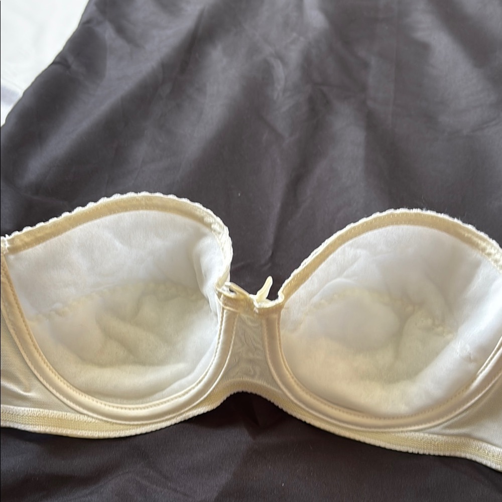 Elegant Vintage Cream Padded Strapless Bra - Picture 7 of 7